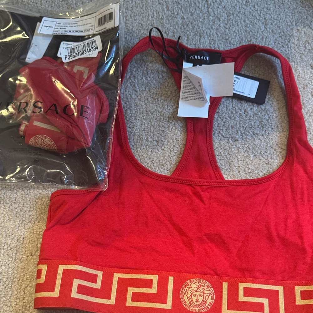 Versace Red and Gold Bra